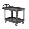 Rubbermaid Commercial, BRUTE Heavy Duty, Ergo Handle, Lipped Shelf, Small, Utility Cart, Black