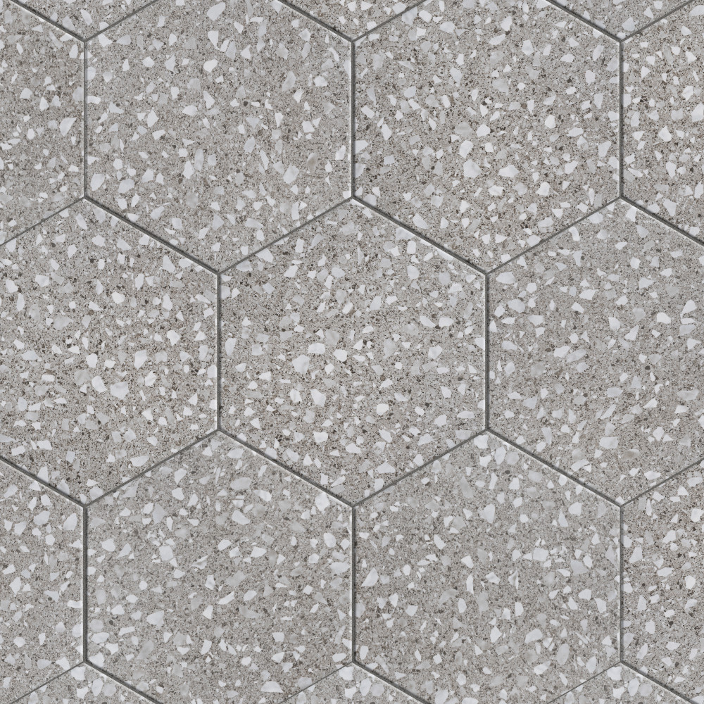 Venice Hex XT Silver 8-5/8 in. x 9-7/8 in. Porcelain Floor and Wall Tile