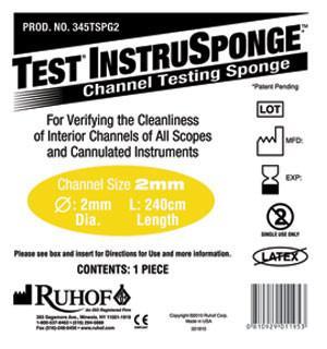 Channel Cleaning Verification Sponge Test® InstruSponge™ Tubular 2 mm Diameter For Flexible and Rigid Instruments