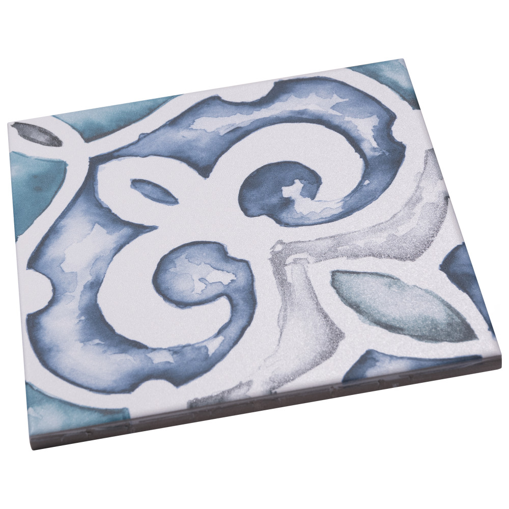 Saint Germain Gele Deco Simone 5.75x5.75 Square Porcelain Floor and Wall Digital Pattern