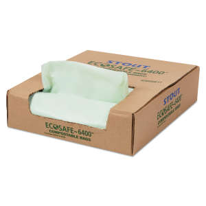 Envision, EcoSafe-6400 LLDPE Compostable Liner, 30 gal Capacity, 30 in Wide, 39 in High, 1.1 Mils Thick, Green