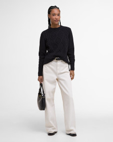 Burne Argyle Crew Neck Jumper Black