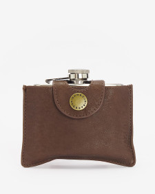 4oz Hinged Hip Flask Classic Brown
