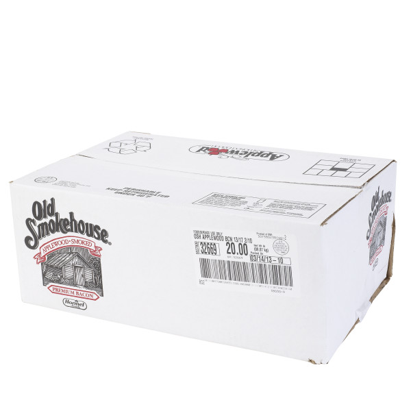 OLD SMOKEHOUSE(r) Bacon, Applewood, 13/17 slice, 2/10 lb GCF . C1RA - Front Right Closed Case (Hi Res)