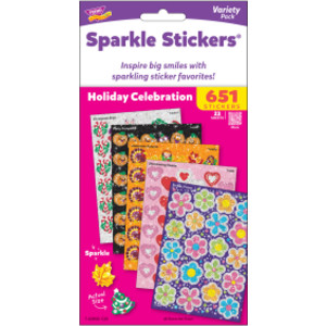 Paquete variado de Holiday Celebration Sparkle Stickers®, 648 unidades