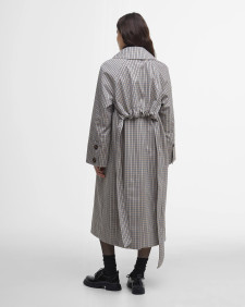 Beatrix Check Showerproof Trench Coat Sky Micro Check