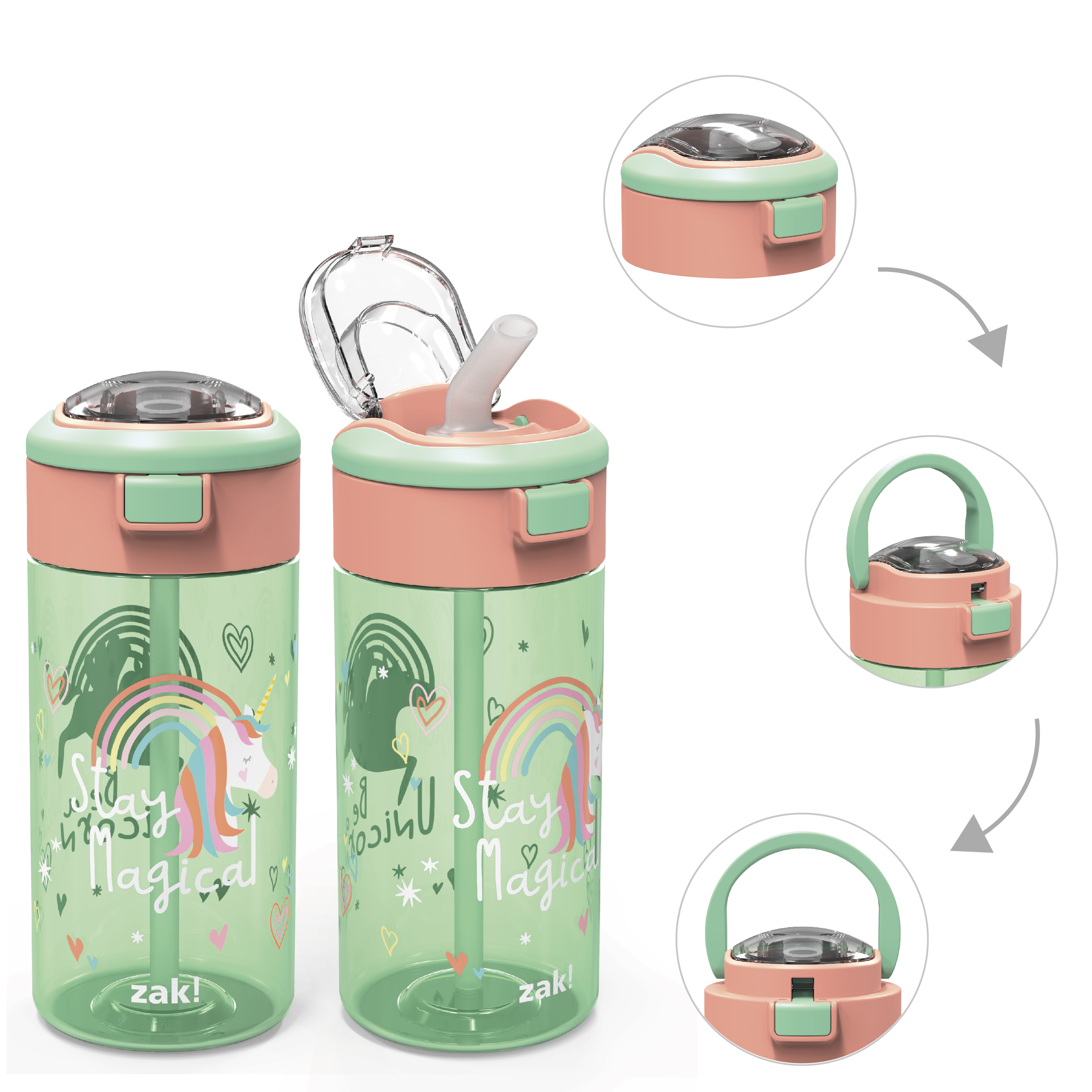 Genesis 18 ounce Water Bottles, Unicorn, 2-piece set slideshow image 1 Genesis 18 ounce Water Bottles, Unicorn, 2-piece set slideshow image 1