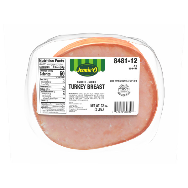 JENNIE-O(r) Smoked Turkey Breast Sliced .7 Ounces 6/2lb . C1C1 - Front Center In Package (Hi Res)