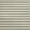 Horizontal pleated fabric blind, light beige with narrow ridges; fully closed, gently diffusing light; fills the frame against a neutral background with no visible window or room details.