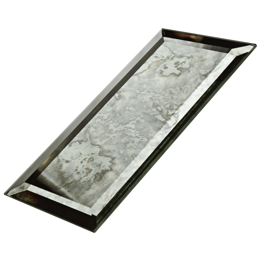 Lustre Beveled Antique Mirror 3 in. x 6 in. Glass Wall Tile