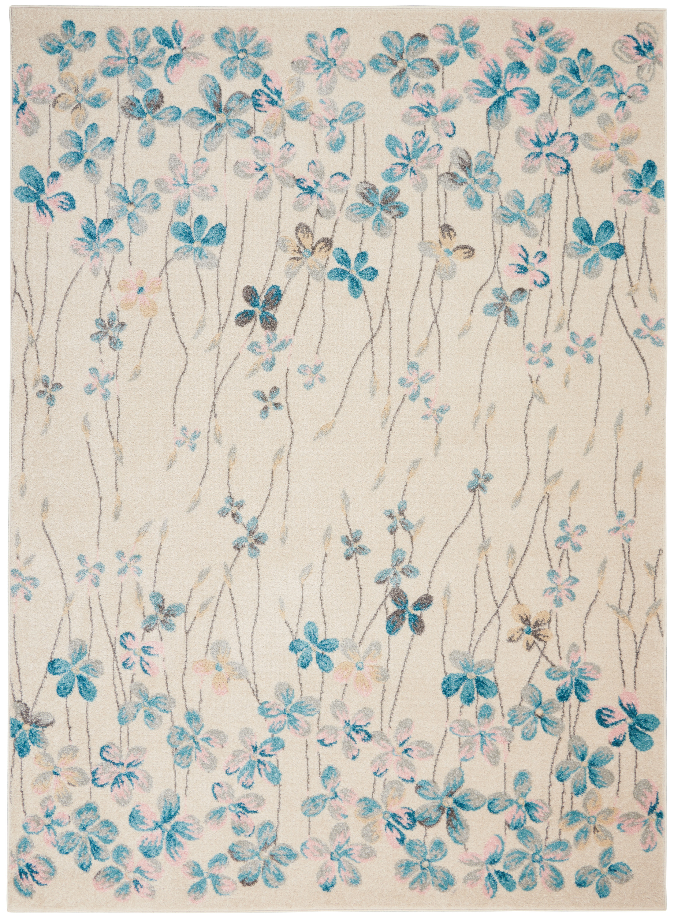 Nourison Tranquil 5'3" x 7'3" Ivory Contemporary Indoor Rug