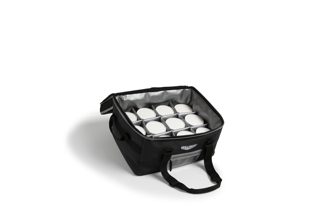 Medium 5-Series insulated catering bag with vinyl liner and 12-compartment divider