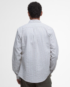 Cresswell Seersucker Tailored Long-Sleeved Shirt Stone