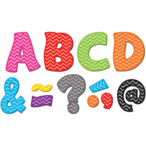 Chevron Funtastic Font 3" Magnetic Letters, 67 Pieces