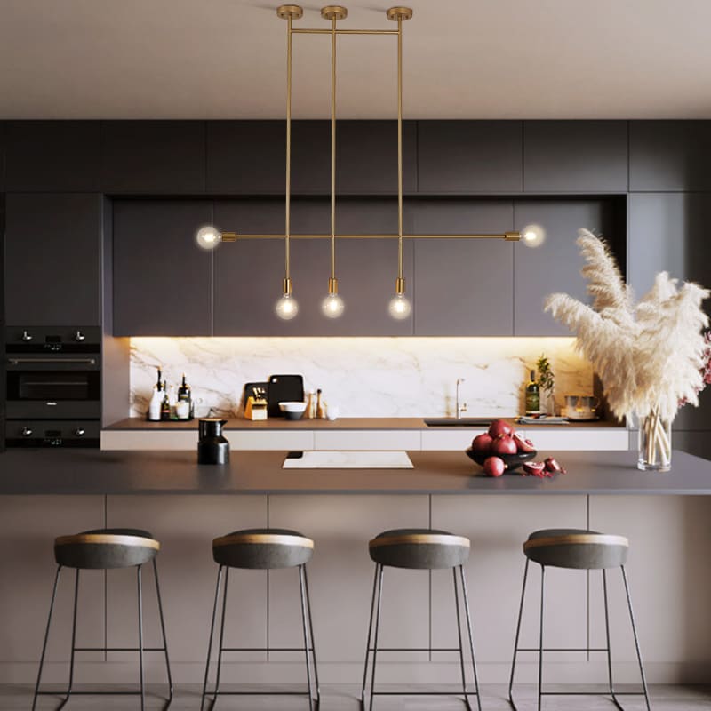 Modern Pendant Modern Style Pendant 5 Light — installation 2