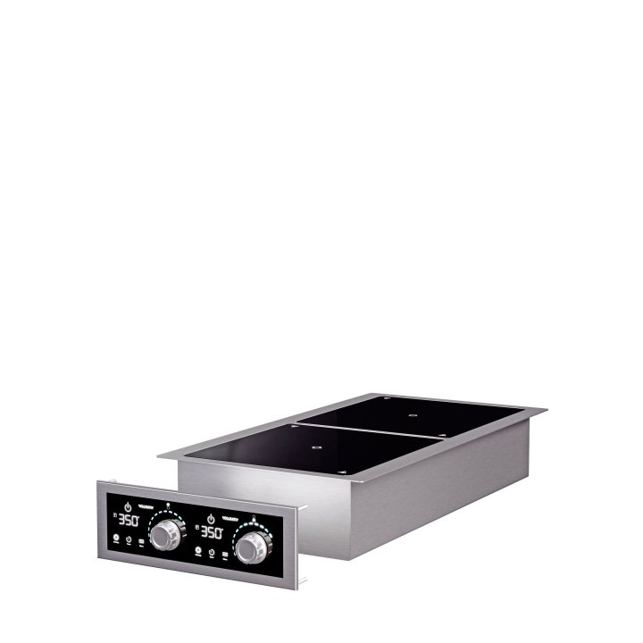 208- to 240-volt 2,900-watt two-hob drop-in induction range with programs