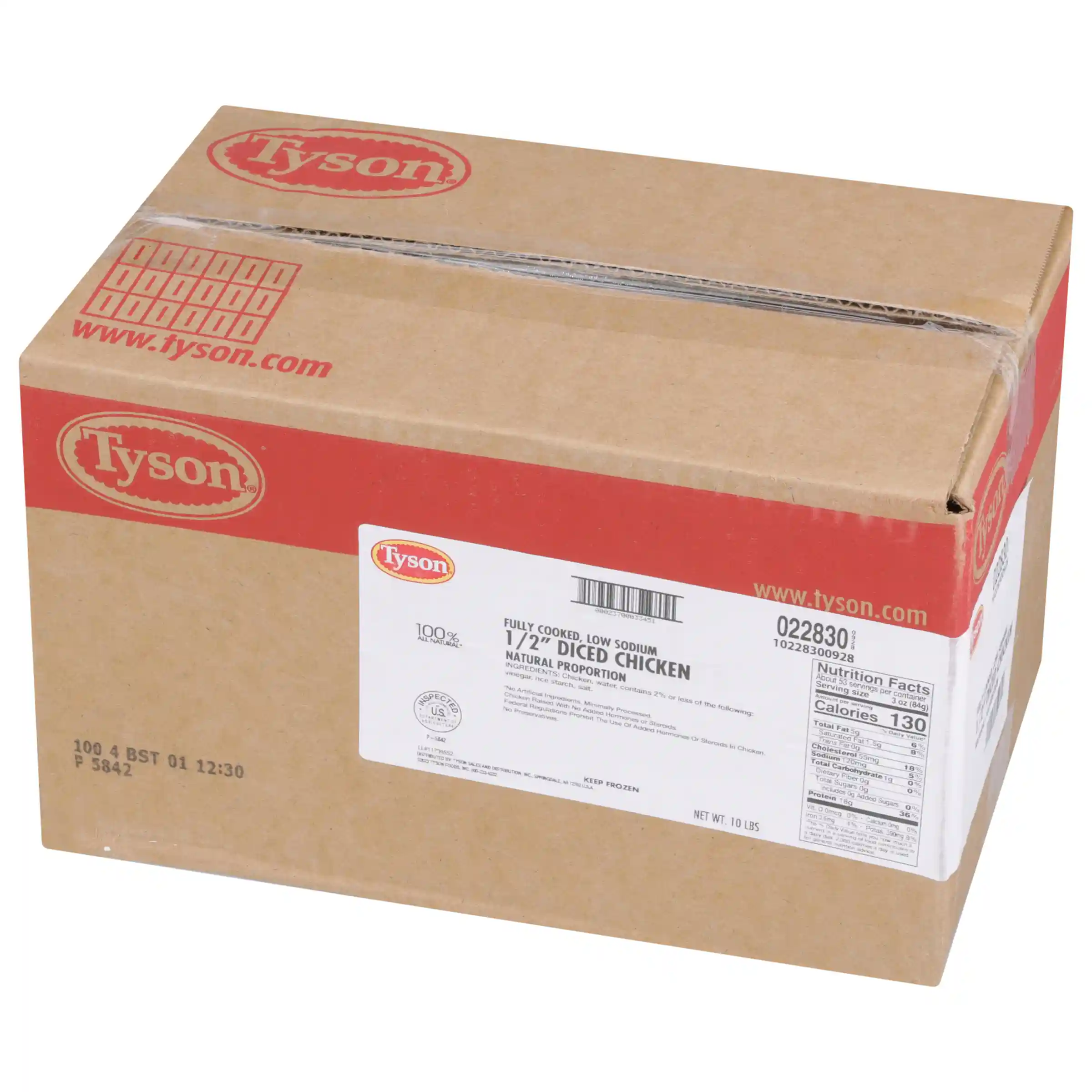 Tyson® Fully Cooked All Natural* Low Sodium Diced Chicken, Natural Proportion 60 White/40 Dark Meat, 0.5"_image_5