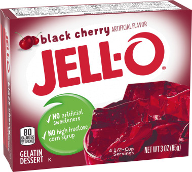 Jell-O Black Cherry Gelatin Dessert, 3 oz Box