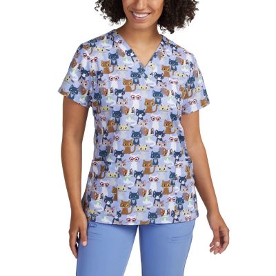 White Cross Women&#8216;s 3-Pocket V-Neck Scrub Top-White Cross