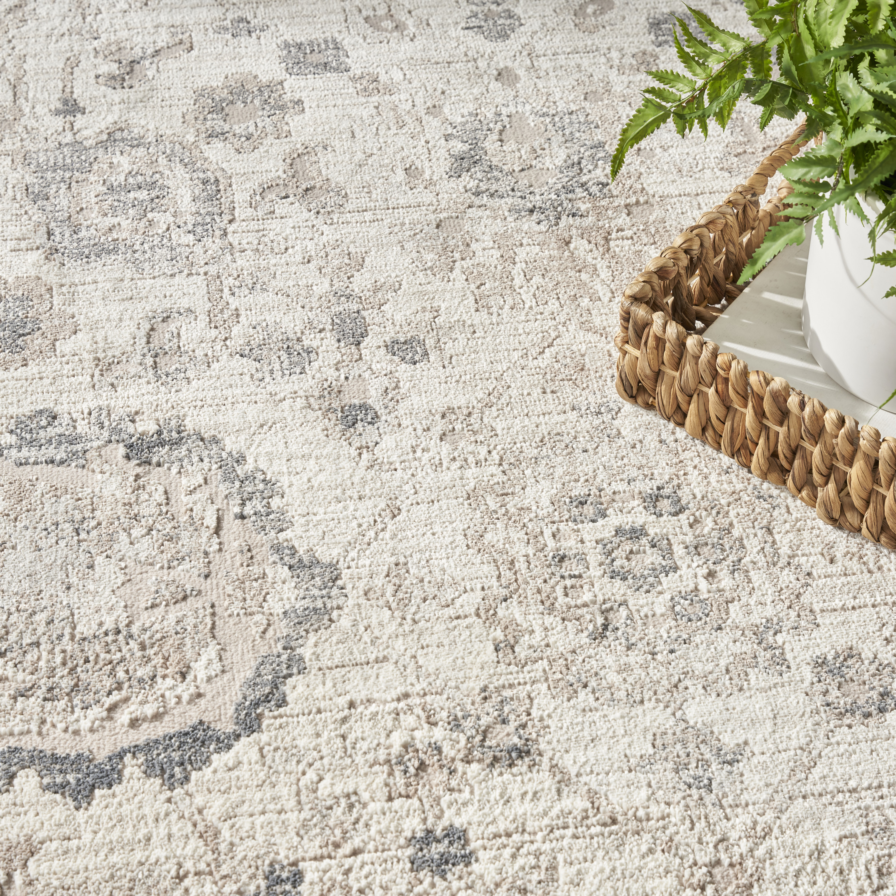 Nourison Eco Cycle 7'10" x 9'10" Ivory Multicolor Vintage Indoor Rug