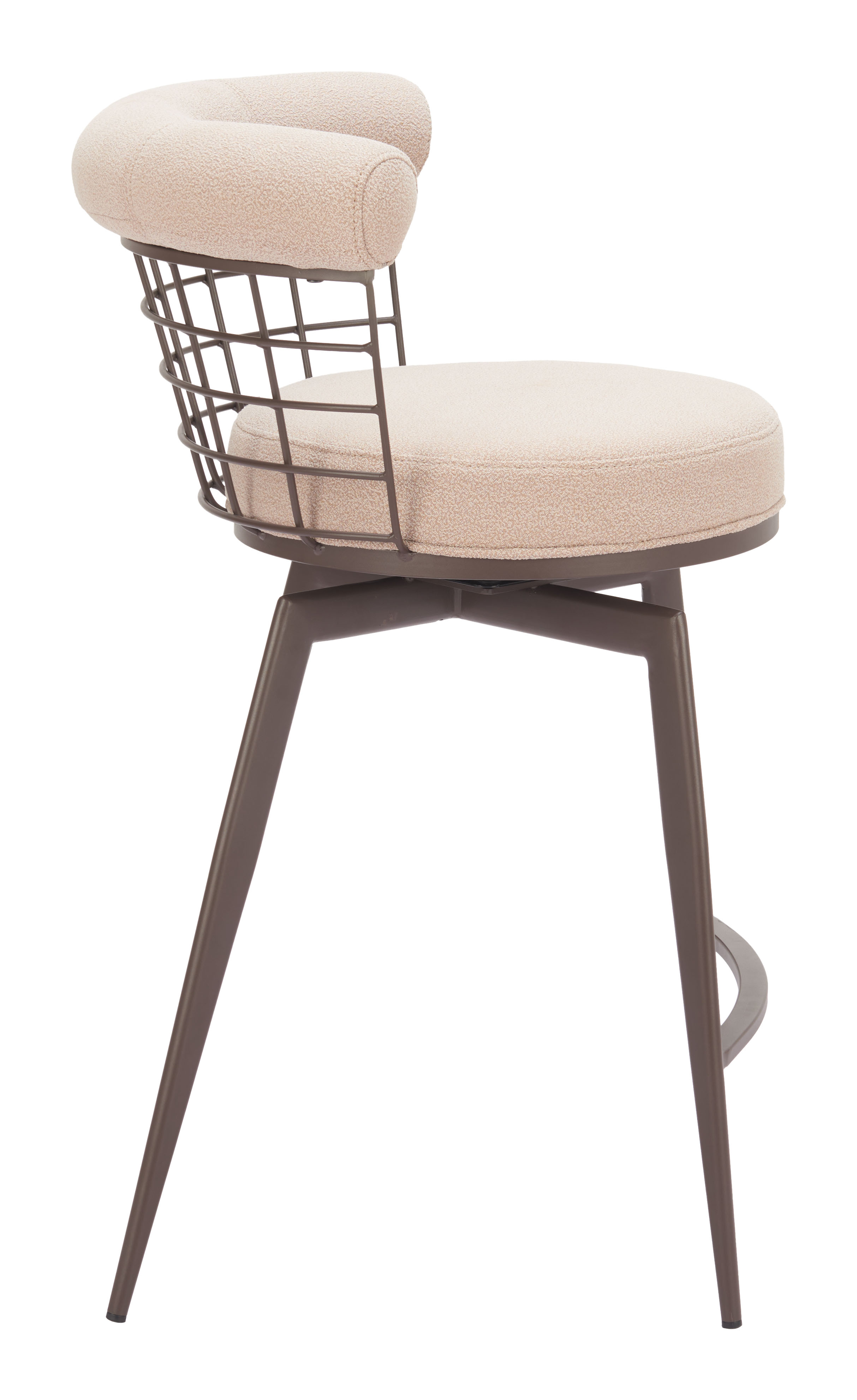 Saku Swivel Counter Stool Beige & Brown product image