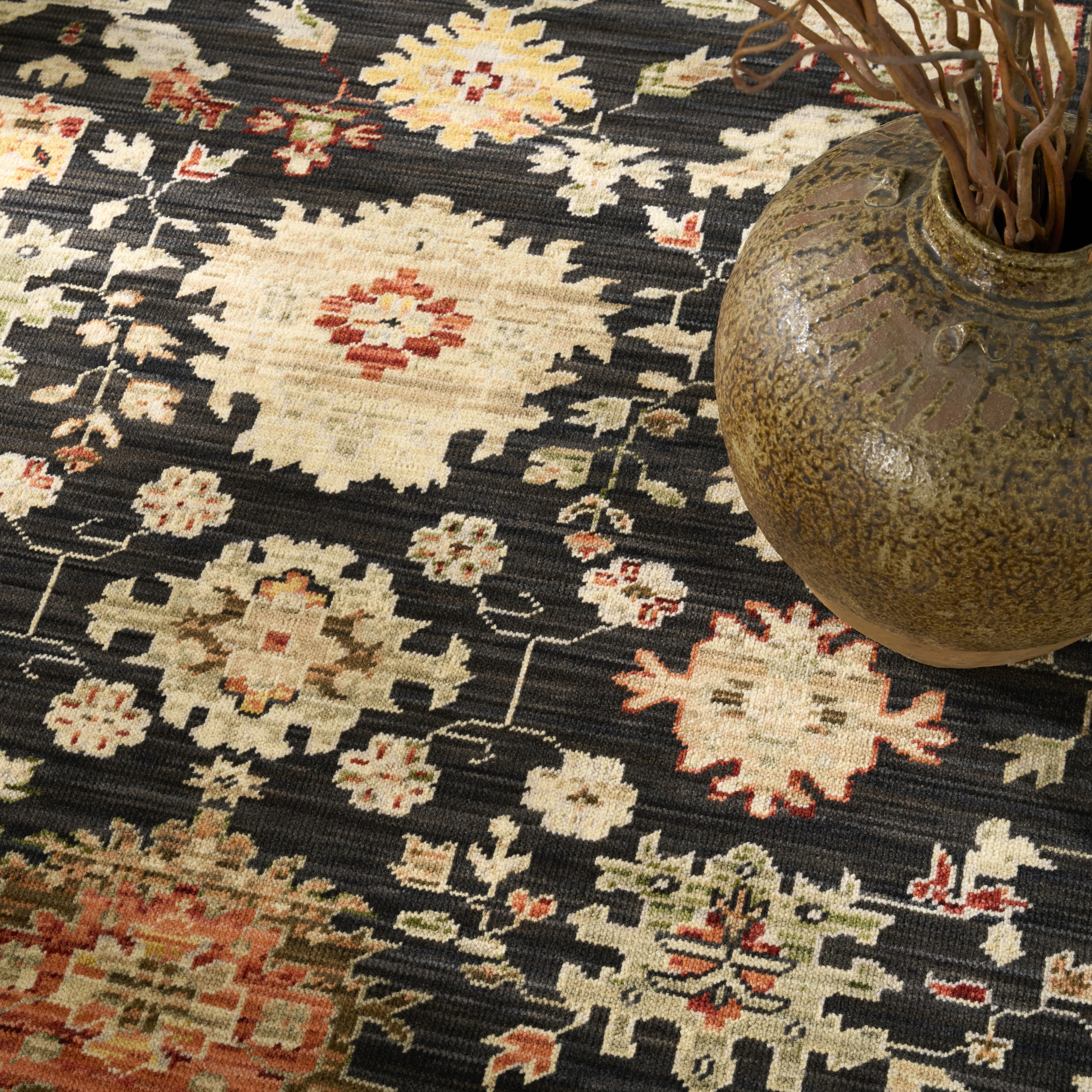 Nourison Antique Bloom 8' x 10' Black Vintage Indoor Rug