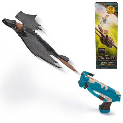 Dreamworks Dragons. How to Train Your Dragon, Crossbow Launch Toothless, Flying Stunt Glider, Kids Toys for Boys & Girls Ages 4 and up (Amazon Exclusive)