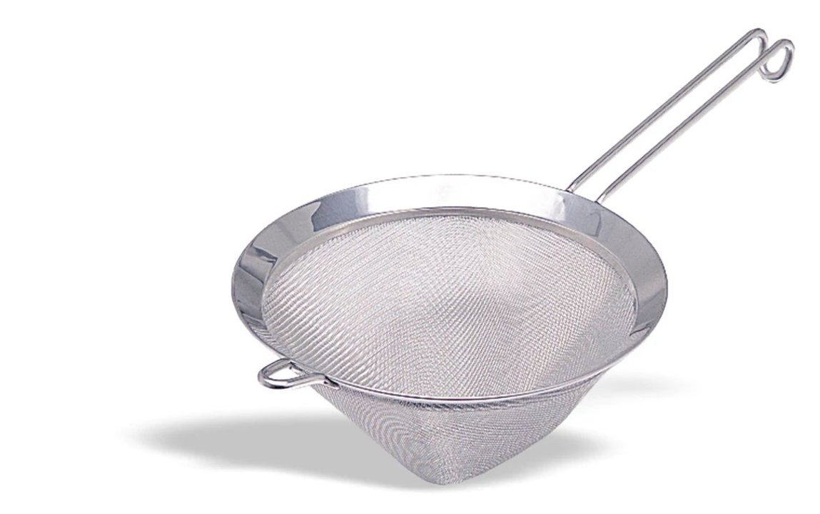Conical strainer 8 cm stainless steel with 0.7 mm mesh