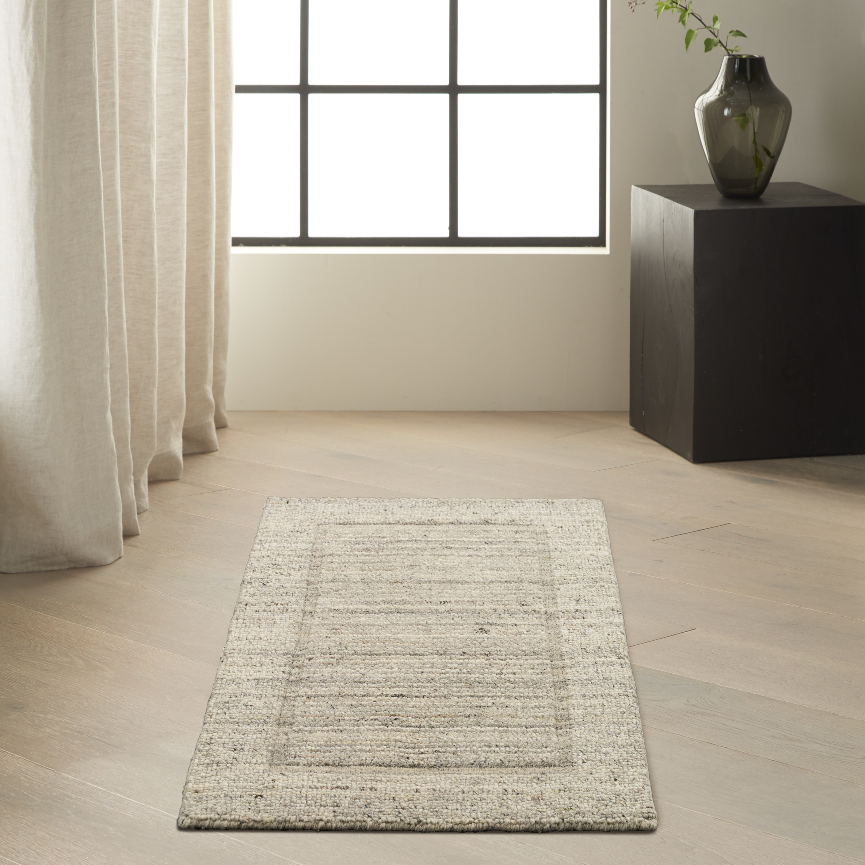 Calvin Klein CK082 Ridge 2' x 3' Grey Ivory Farmhouse Indoor Rug