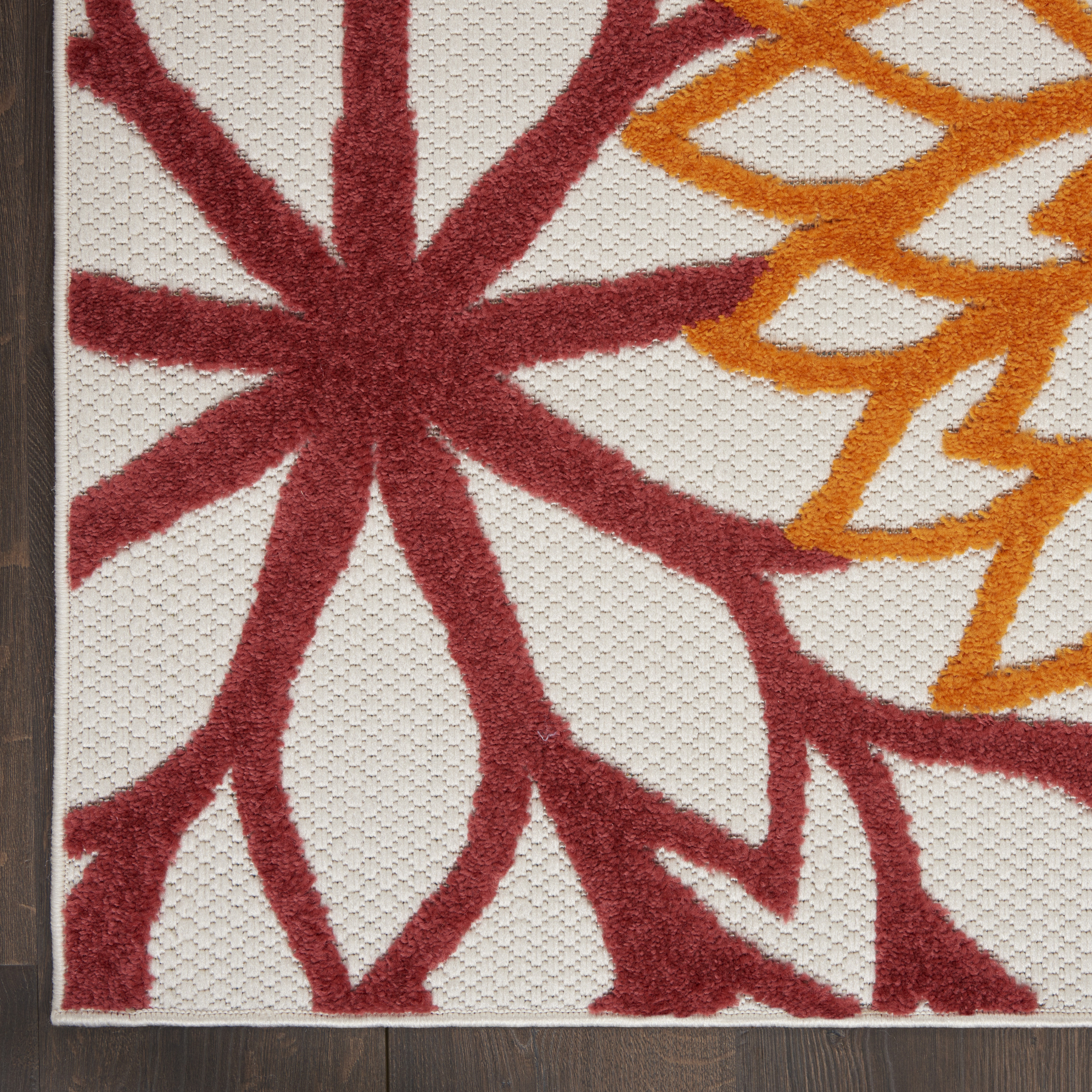 Nourison Aloha 7' x 10' Red Multicolor Tropical Rug