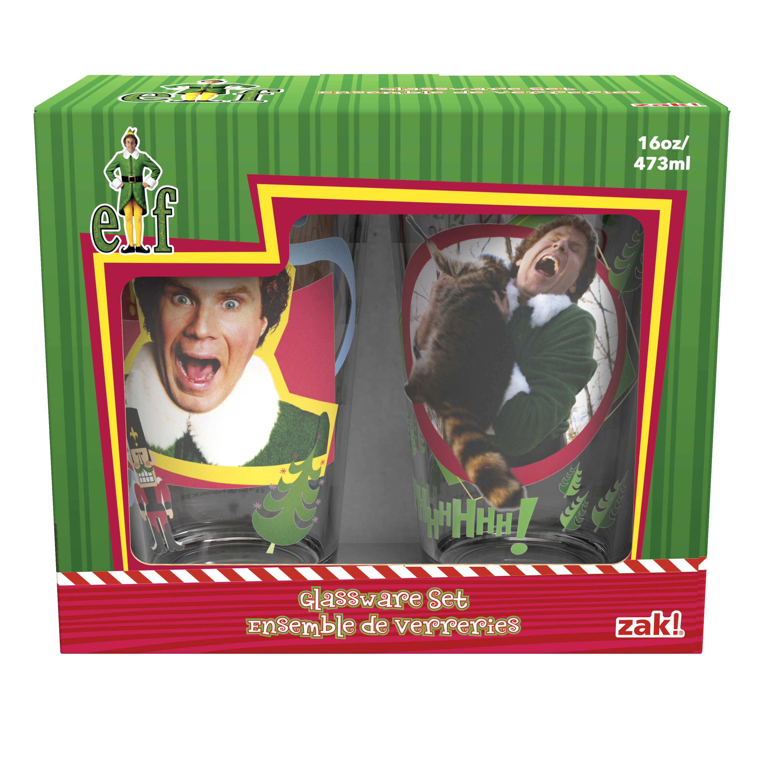 Christmas Glassware 16 ounce Pint Glasses, Elf, 2-piece set slideshow image 4 Christmas Glassware 16 ounce Pint Glasses, Elf, 2-piece set slideshow image 4