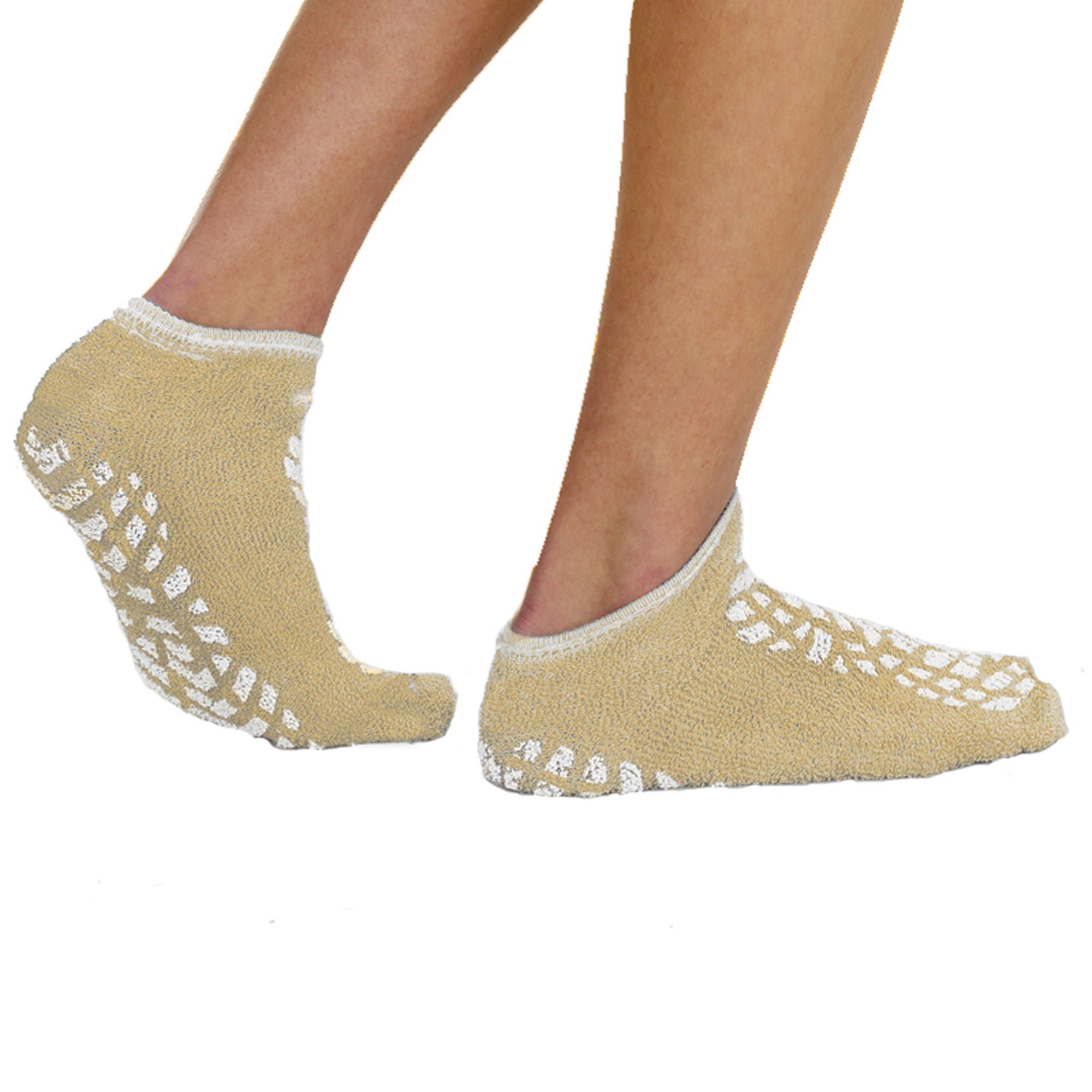 Terry Treads® Slipper Socks, Large, Beige