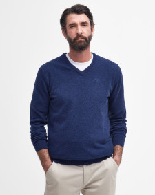 Essential V-Neck Jumper Deep Blue