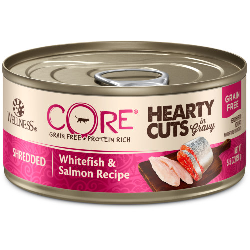 Wellness CORE Hearty Cuts Whitefish & Salmon Front packaging