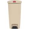 Rubbermaid Commercial, Streamline, Step-On, 13 gal, Resin, Beige, Rectangle, Receptacle