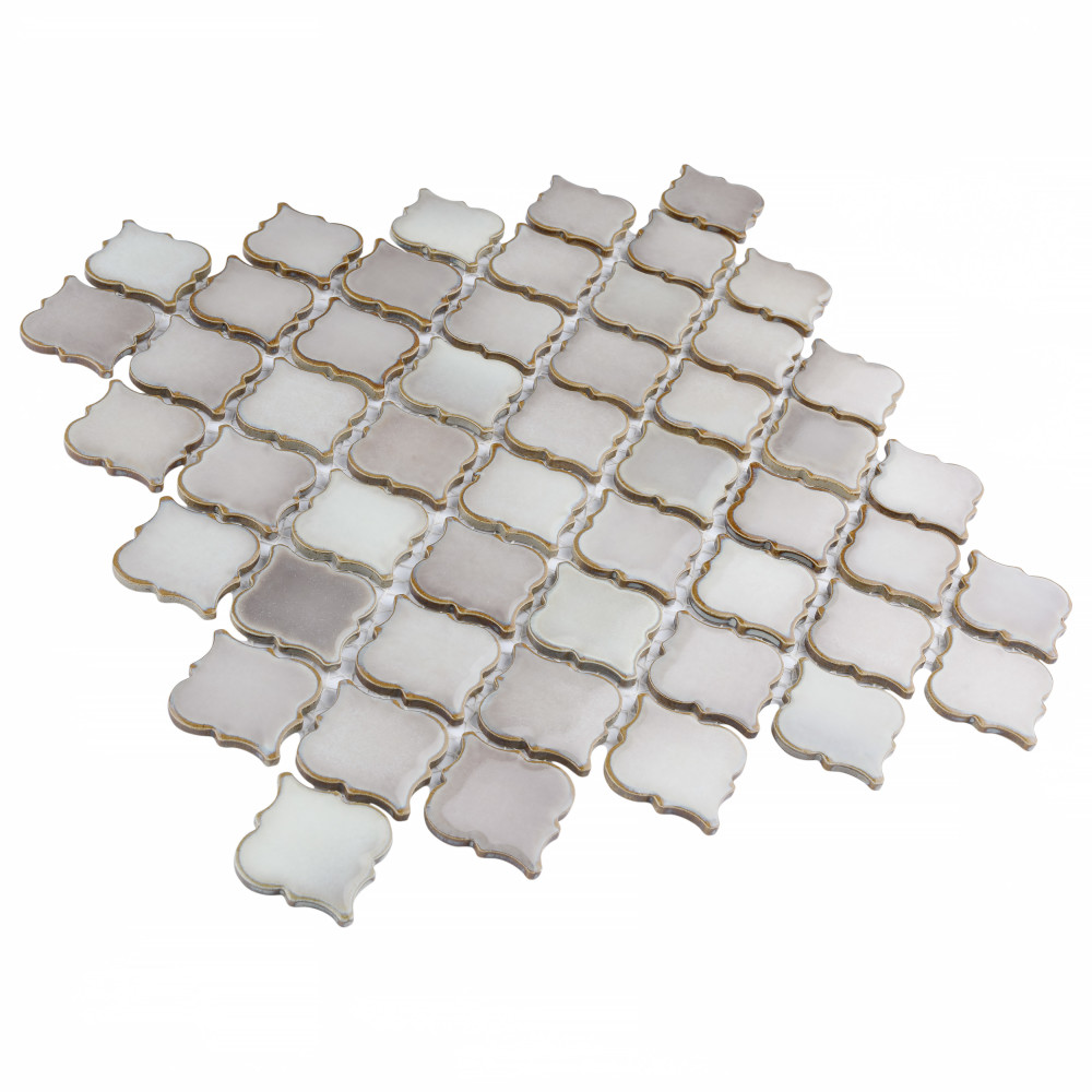 Hudson Tangier Dove Grey 12-3/8 in. x 12-3/8 in. Porcelain Mosaic Tile