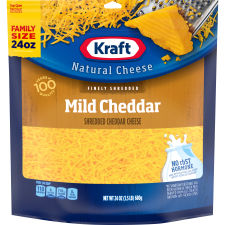 Kraft Mild Cheddar Finely Shredded Cheese Family Size, 24 oz Bag