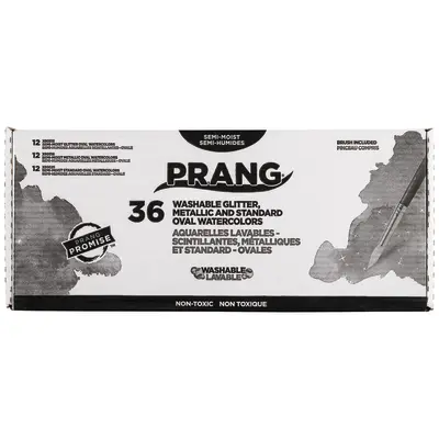 Prang Washable Watercolors Paint Set Master Pack, 8 Assorted Colors, 36 Count