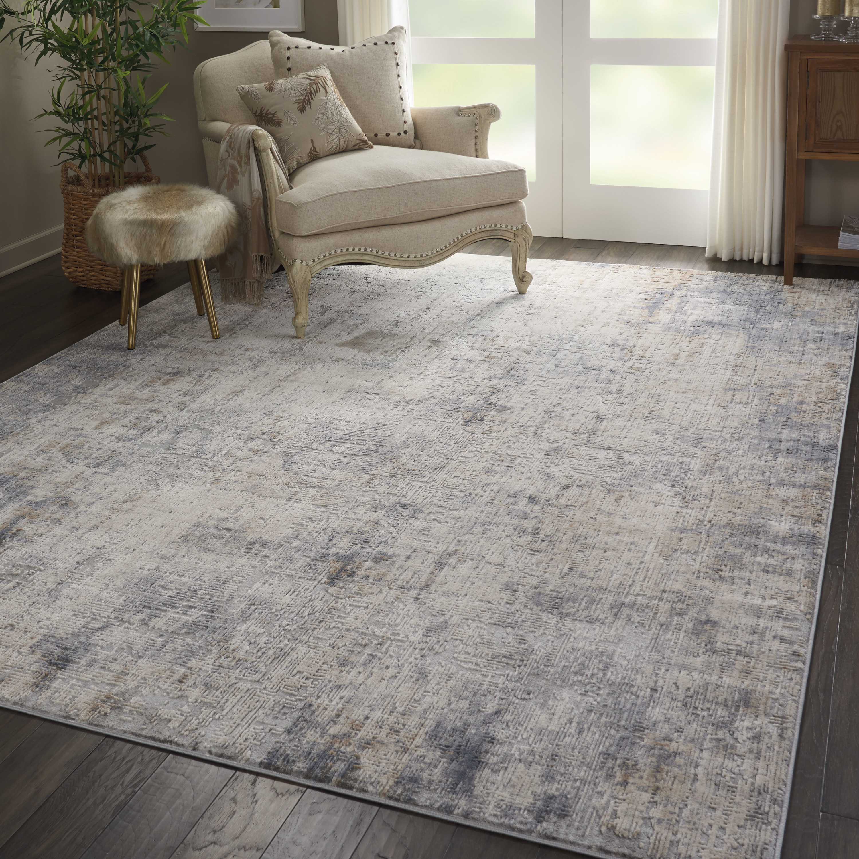 Nourison Rustic Textures 7'10" x 10'6" Grey Beige Modern Indoor Rug