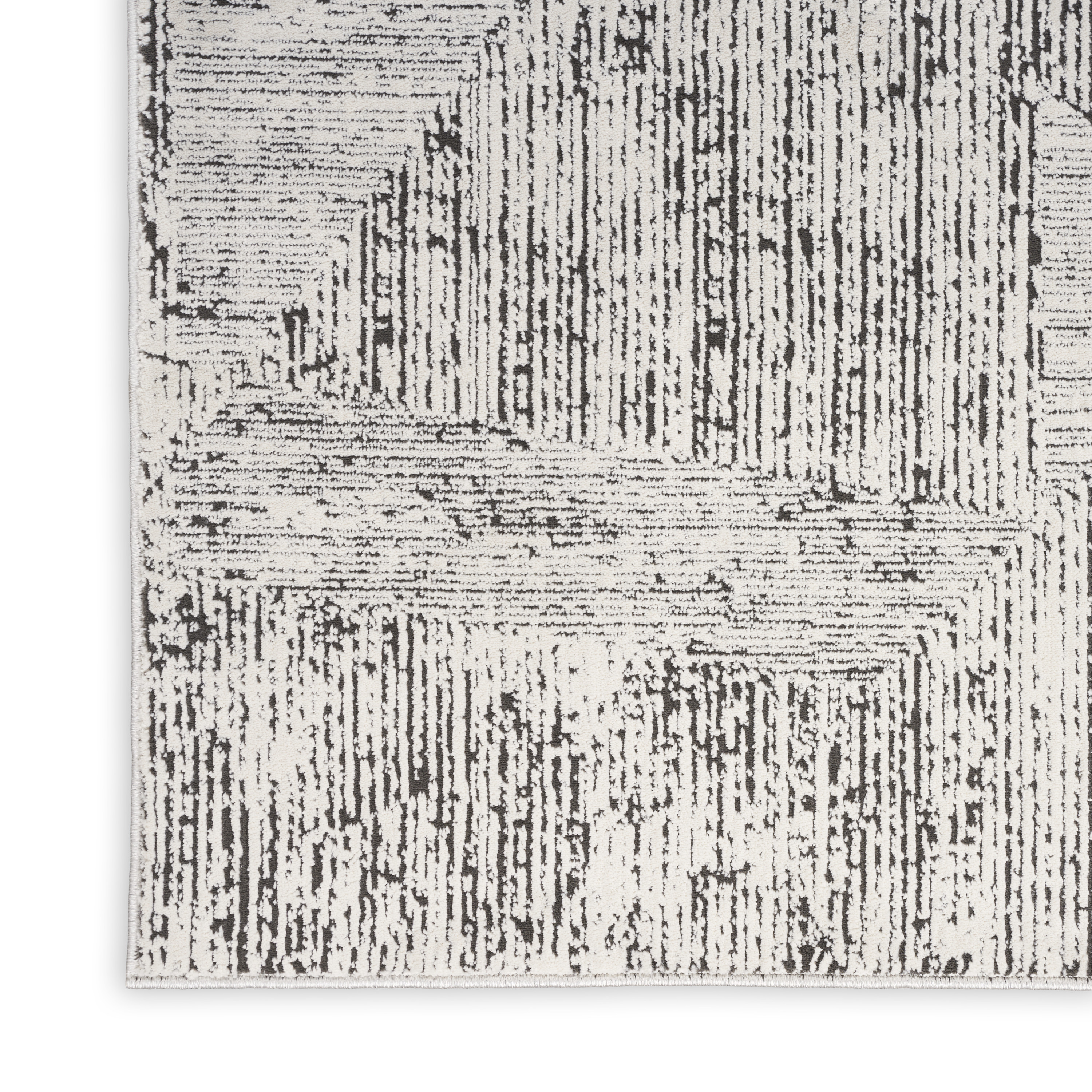 Calvin Klein CK024 Irradiant 3'11" x 5'11" Cream Black Modern Indoor Rug