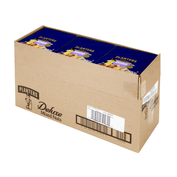 PLANTERS(r) Deluxe Mixed Nuts 2.25oz . C1RM - Front Right Open Case (Hi Res)