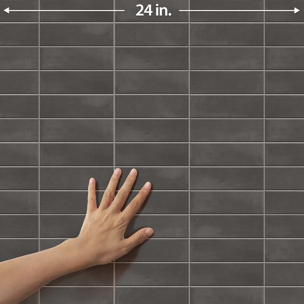 Coco Matte Black Hat 2 in. x 5-7/8 in. Porcelain Floor and Wall Tile