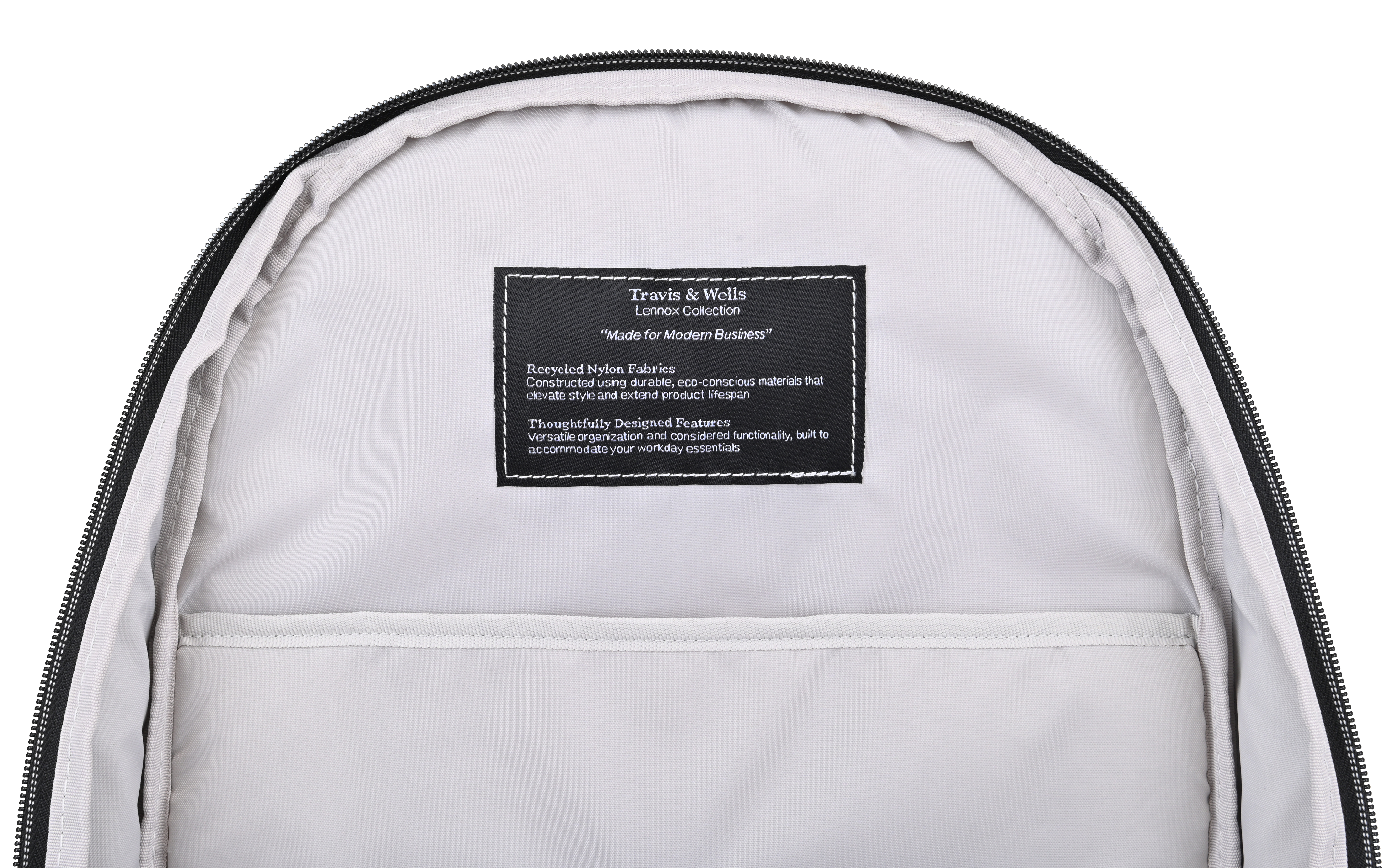 Travis & Wells® Lennox Recycled Nylon Laptop Backpack — Black