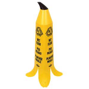 Impact, Banana Cone Trilingual "CAUTION WET FLOOR", Wet Floor Cone, Yellow, 36"