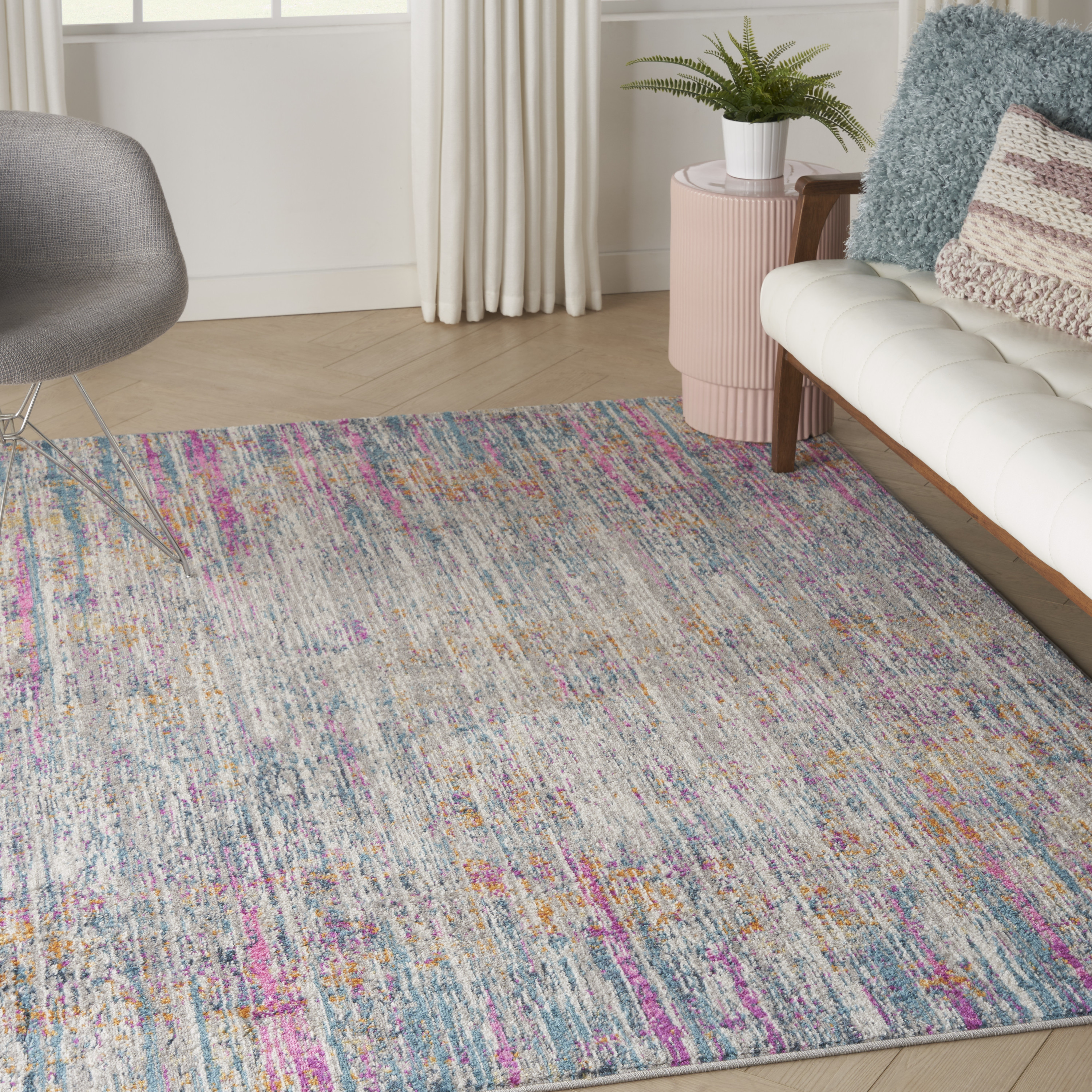 Nourison Passion 5'3" x 7'3" Ivory Multicolor Modern Indoor Rug