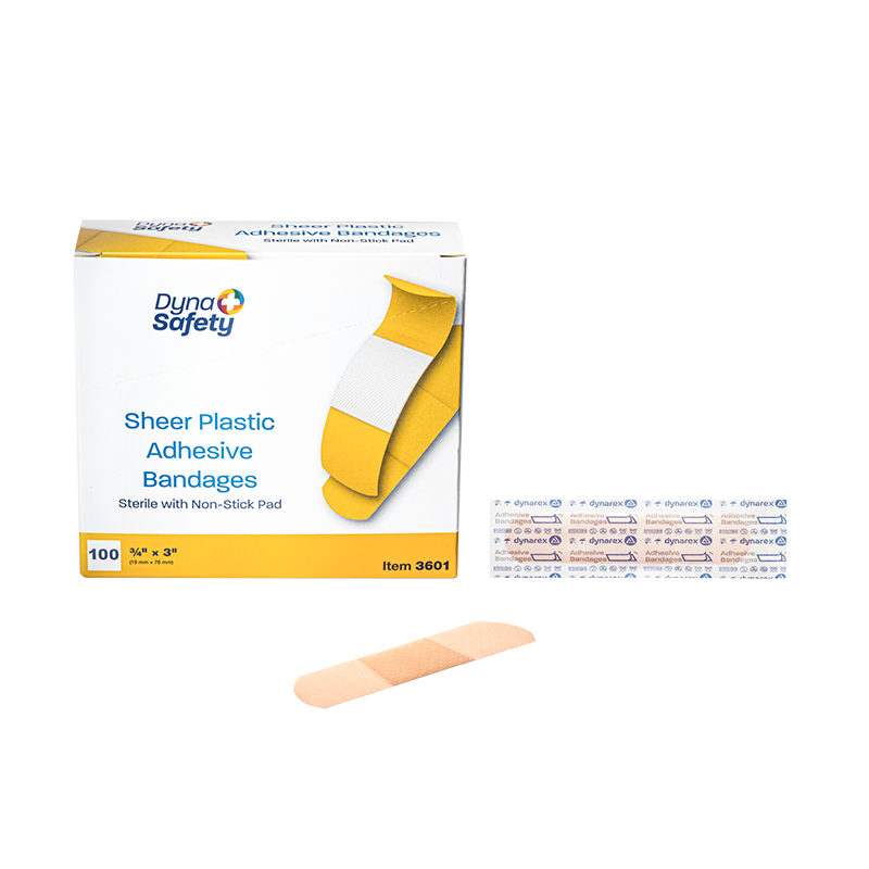 Sheer Plastic Adhesive Bandages  Sterile 3/4" x 3" - 3601