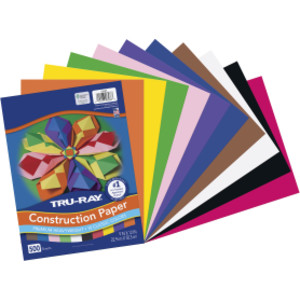 Construction Paper Bulk Assortment, 10 Assorted Colors, 9" x 12", 500 Sheets