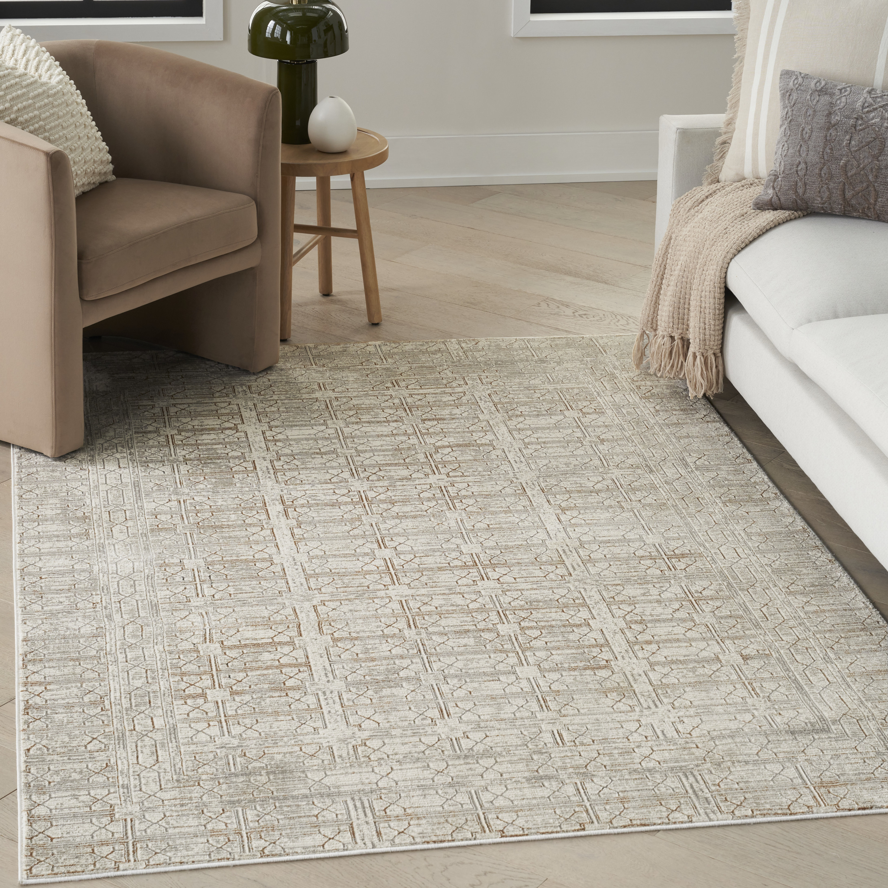 Nourison Desire 5'3" x 7'3" Ivory Beige Modern Indoor Rug