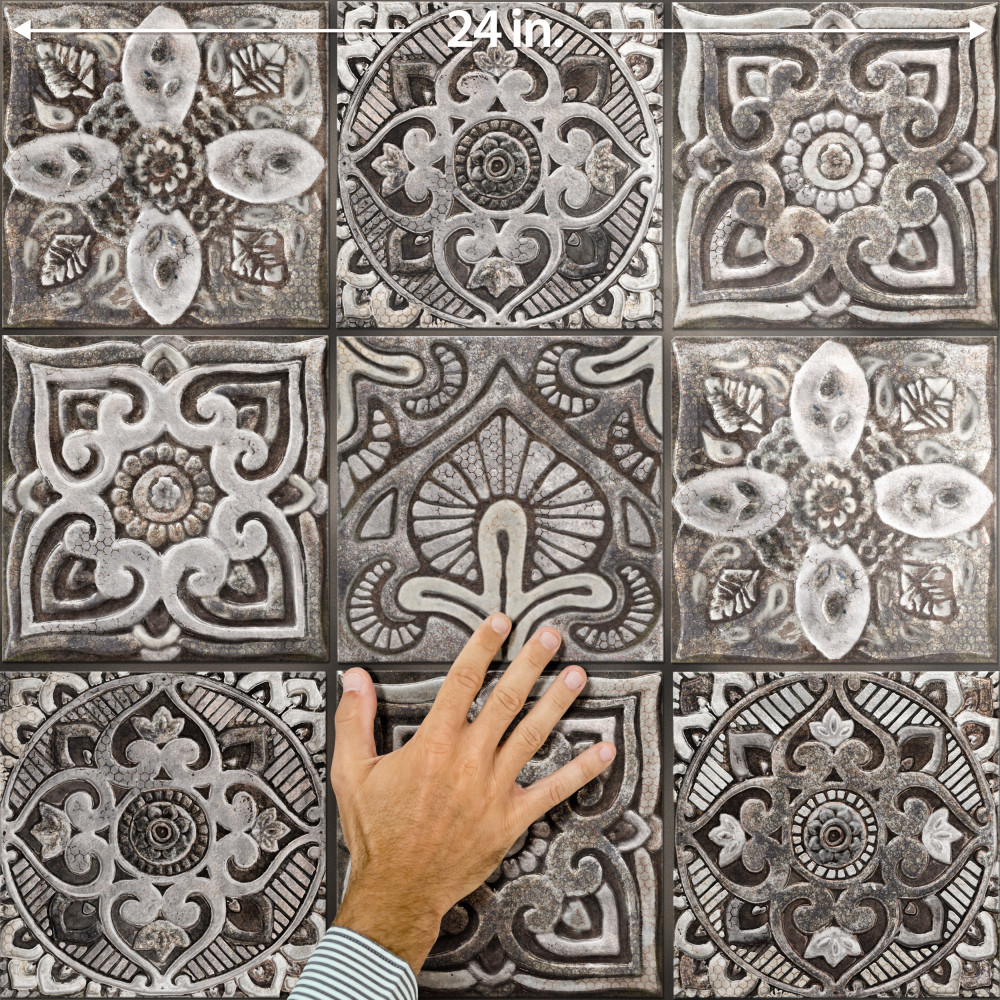 Mandala Decor Mix Mystikos 7-7/8 in. x 7-7/8 in. Ceramic Wall Tile
