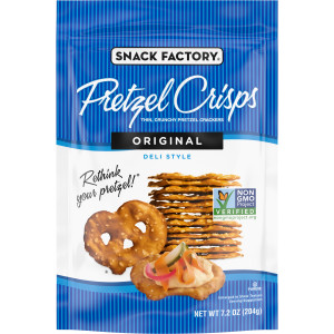 Snack Factory Original Pretzel Crisps, Non-GMO, 7.2 oz Resealable Bag